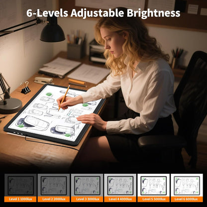 Elice Magnetic A3 Light Board for Diamond Painting, Ultra-Thin Tracing LED Light Box with Side Buttons, Super Bright Diamond Art Light Pad, Light Table for Drawing, Sketching, Weeding Vinyl - Black