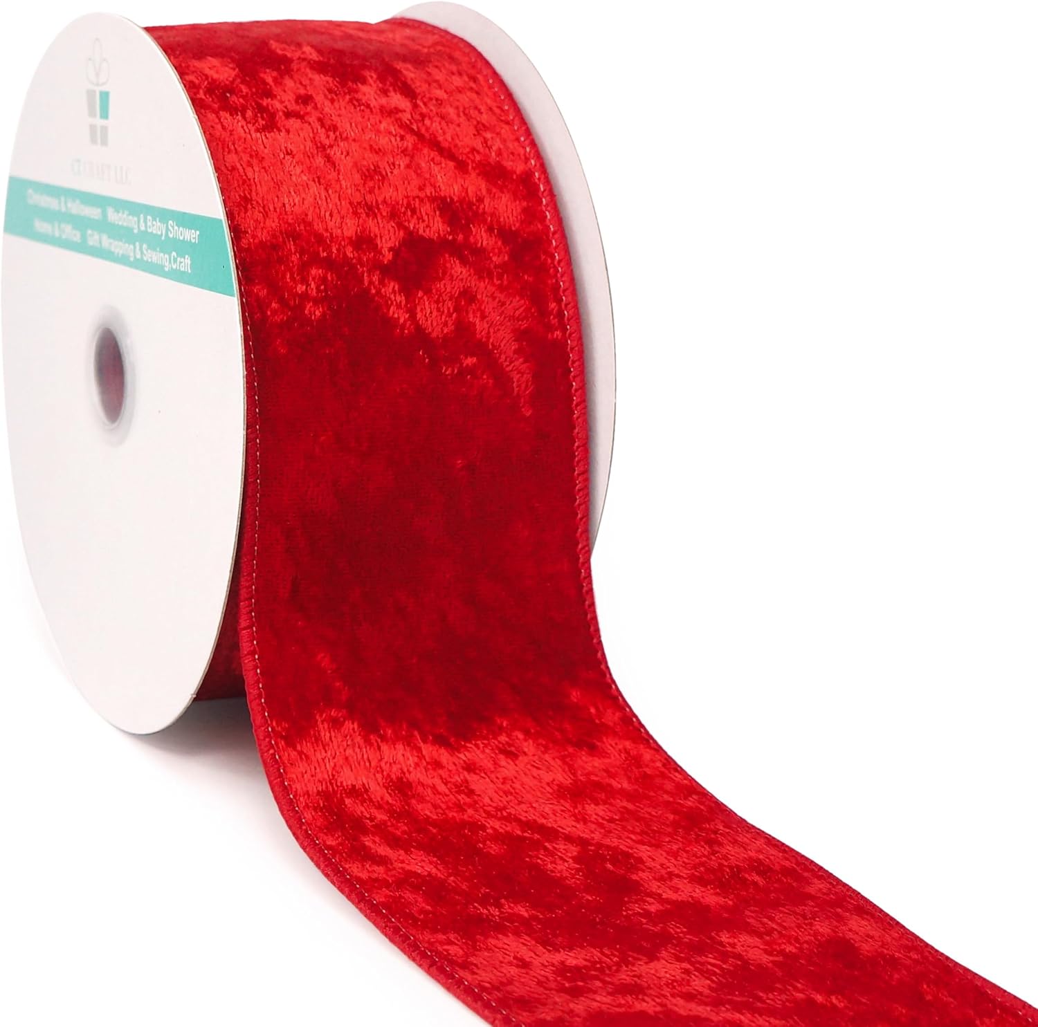 Red Velvet Ribbon 2.5 Inch x 10 Yards for Christmas Tree Topper Home Decoration Wreath Gift Wrapping DIY Craft - Crafty Corner