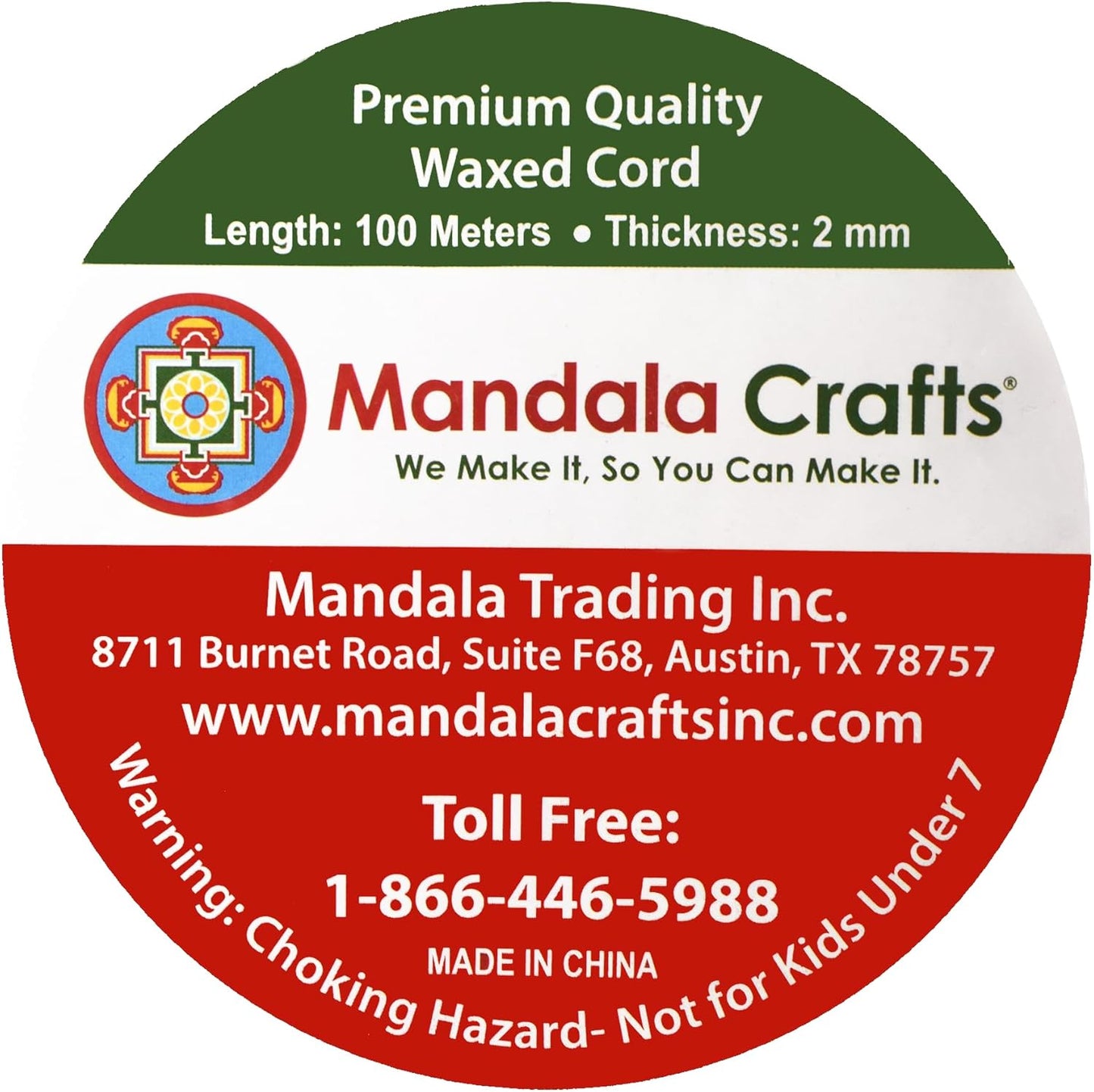 Mandala Crafts 2mm 109 Yards Yellow Green Cotton Waxed Cord for Jewelry Making Bracelet Cord Waxed String - Beading String Thread Jewelry Cords for Necklaces String