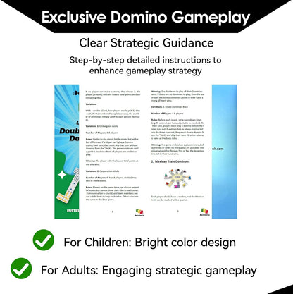 Mexican Train Dominoes Set Double 12 Colored Dot Dominos with 8 Wooden Racks & 91 Tiles Portable Travel Case Classic Family Board Game Cognitive Strategy Game for Adults Kids