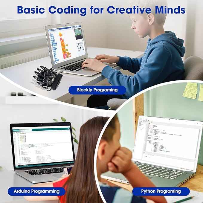 ESP32 Motion-Sensing Glove Supports Arduino, ACECode & Python，DIY Robotic Mechanical Hand STEM Toy Starter Kit Five Fingers Arm for Robot Kit Control, Science/Coding/Programming Set