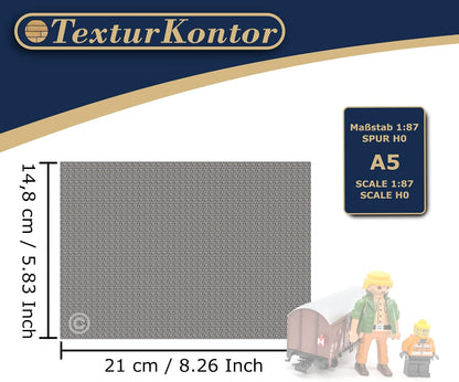 3 Sheets Self-Adhesive Decorative Film Paving Stones and Surfaces for Model Making in Scale 1:87 Scale H0 (UK: 3.5 mm Scale) (Cobblestone)