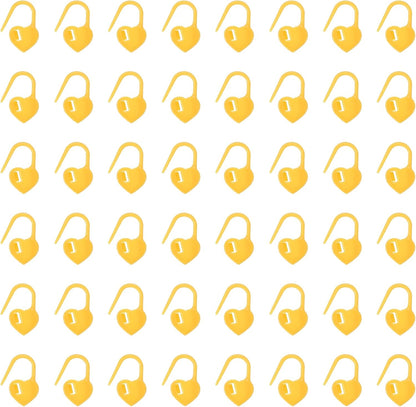 uxcell 200pcs Stitch Markers for Crocheting, Heart Shaped Crochet Marker Needle Clip Counter for Knitting Clothing Tag DIY Craft,Yellow