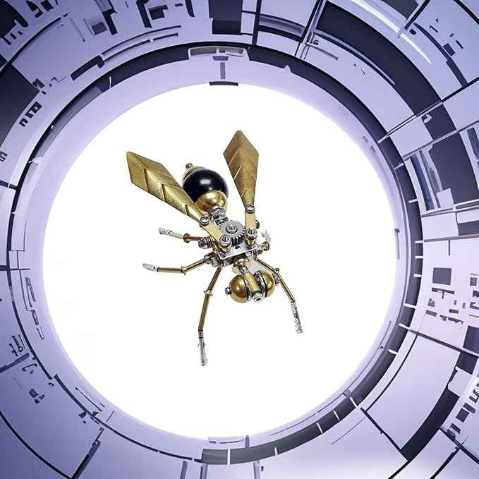 3D Metal Insect Hornet Model Kit, Steampunk Bug Mechanical 3D Puzzle Assembly,DIY Pprojects Metal Building Hobby Kits,Making Kit Arts and Crafts Cool for Birthday(Hornet)