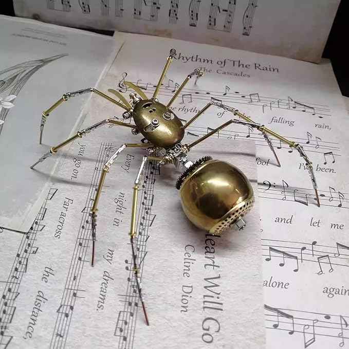 3D Metal Model Kits, Steampunk Bug Mechanical Sculpture Insect DIY Projects Hobby kit Birthday Gift, (Ghost Spider)