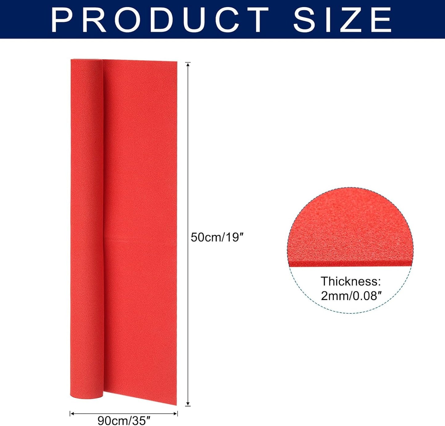MECCANIXITY Foam Sheets Crafts 35x19 Inch 2mm EVA Craft Foam Paper Foam Sheets for Crafts Projects DIY Cosplay Modeling, Red