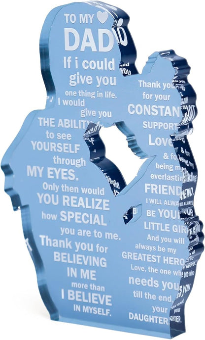 Fathers Day Dad Gifts from Daughter, Best Dad Ever Gifts, Meaningful Sentimental Desk Decor, Heartfelt Sweet Keepsake, Unique Birthday Present Idea for Father, Loving Appreciation Surprise