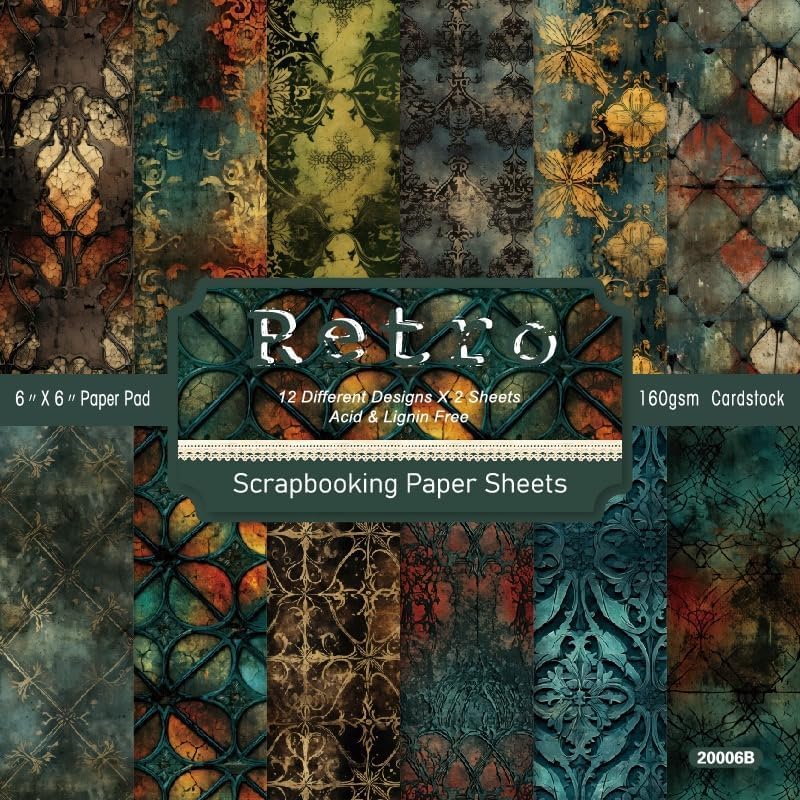 Vintage Window Scrapbook Paper Pad Color Boho Patterned Paper 6×6,24 Sheets Single-Sided Scrapbooking CardStock Papers Pad for Holiday Cardmaking DIY Origami Journaling. - Crafty Corner