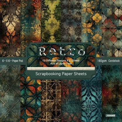 Vintage Window Scrapbook Paper Pad Color Boho Patterned Paper 6×6,24 Sheets Single-Sided Scrapbooking CardStock Papers Pad for Holiday Cardmaking DIY Origami Journaling. - Crafty Corner