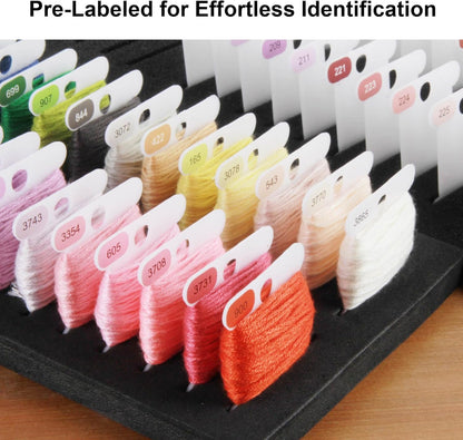 Hamtery Plastic Embroidery Floss Bobbins, Pre-Labeled Color Number Embroidery Thread Organizer for Cross Stitch Thread Storage-No Foam Inserts (Set 1: 250 pcs)