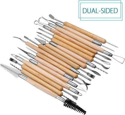 Meuxan 30PCS Pottery Tools Clay Sculpting Tool Set