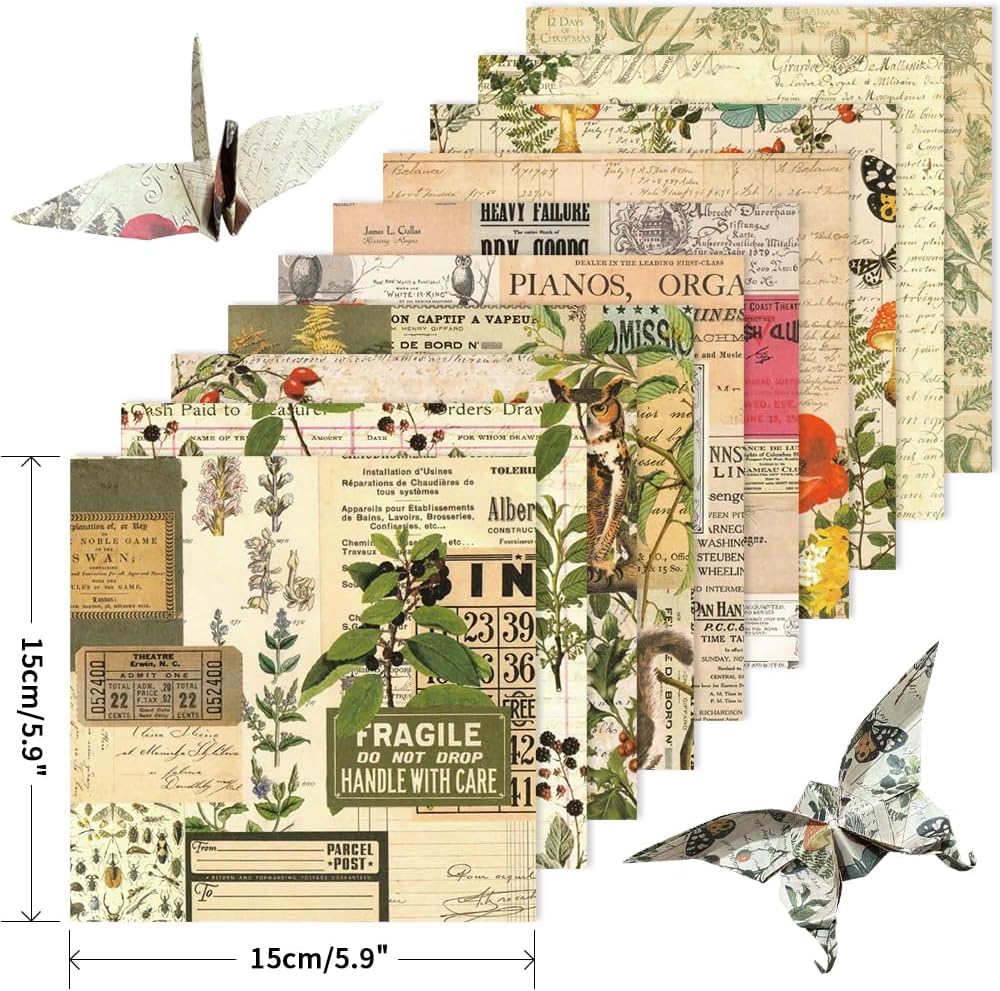 Mifuner 10 Pack/Sets Origami Paper Kit Double Sided 6 Inch Japanese Chiyo Square Easy Fold Arts Crafts Beginner DIY Handwork Origami Papers - Crafty Corner