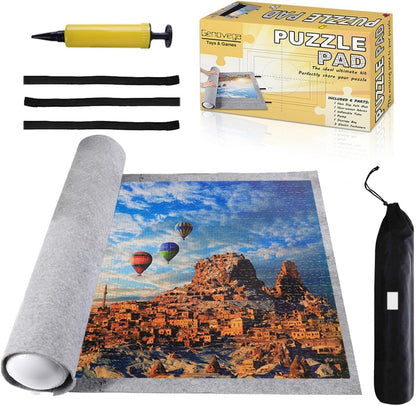 Jigsaw Puzzle Mat Roll Up - 3000 Pieces Large Gray Puzzles Saver Board for Adults, Storage and Transport Keeper Saver Accessories Table Portable Holder Organizer Board Pad Gifts (Gray)