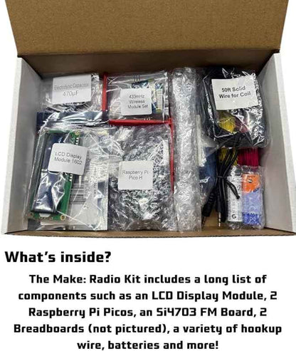 Make: Radio Electronics Kit - Component Pack Follows Experiments, DIY Projects, and Circuits Including Raspberry Pi Microcontroller Adaptations in the 2024 Paperback by Fredrik Jansson & Charles Platt