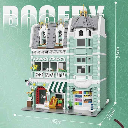 City Grocery Store Building Blocks Set for Adults, 3 Levels Street View Modular House Building, Christmas Birthday Gift for Teens(2225 Pcs)
