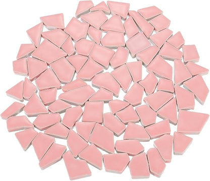 uxcell 500g/1.1LB Irregular Ceramics Mosaic Tiles, 1.3-2 cm Bulk Stained Ceramic Mosaic Pieces Stones Mosaic Kits for DIY Art Craft Projects Home Decor, Beige