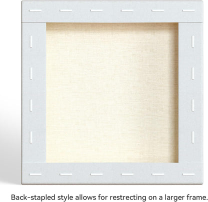 PHOENIX 10x10 Inch 3 Pack Gallery Canvas - 1.5 in Thick Square Canvases for Painting - Deep Edge 100% Cotton 11 Oz. Gesso Primed White Blank Professional Canvas Oil & Acrylic Paints