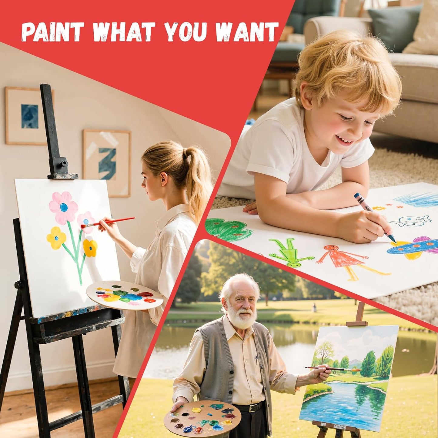 Simetufy 16 x 20 inch 5 Pack Canvas Panels Large Painting Canvas Boards - Gesso Primed Acid-Free 100% Cotton for Acrylics Oil Watercolor Tempera Paint