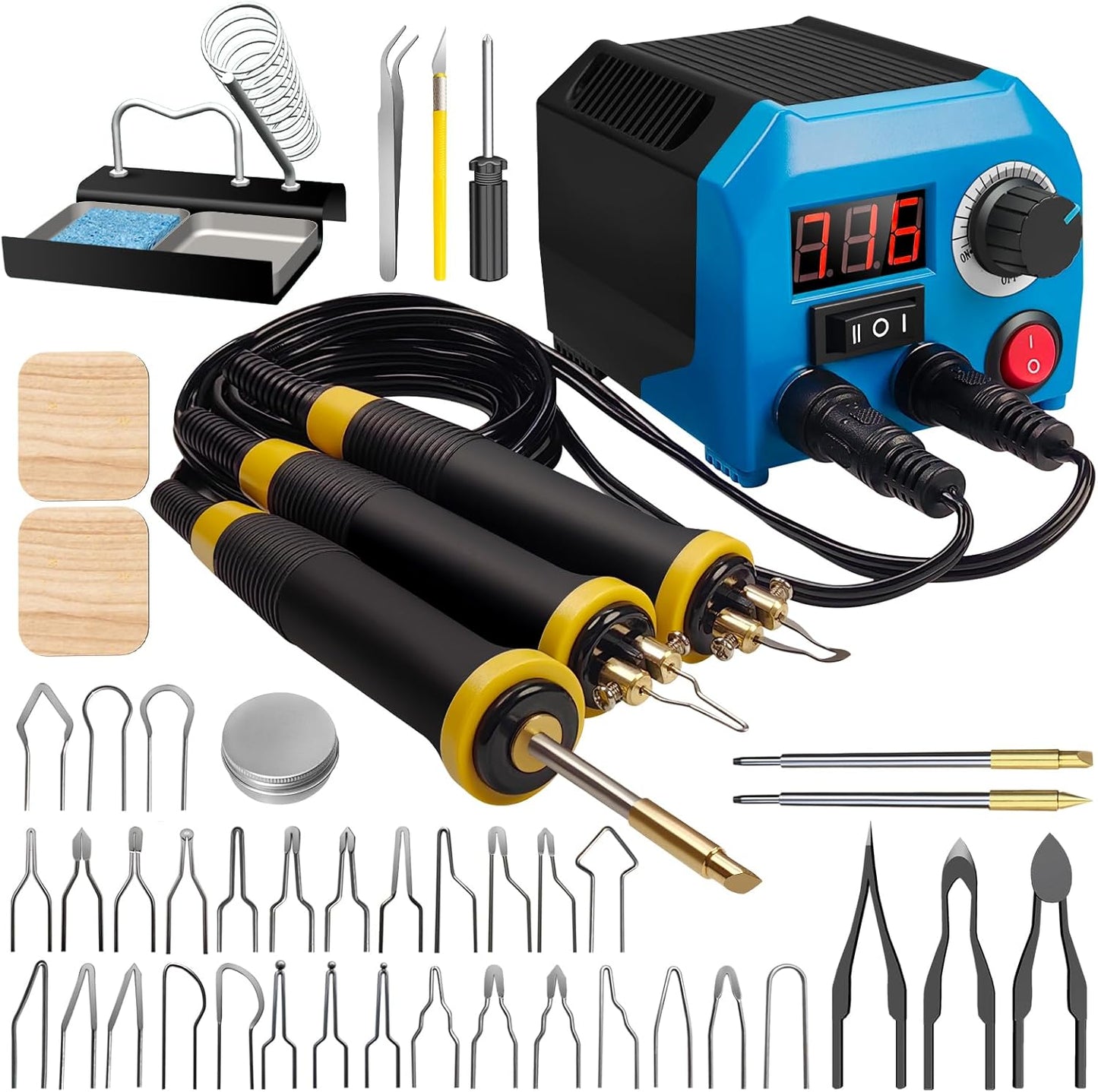 LH55-Z2-NS3 wood burning pen Wood Burning Tool Pen 200~750℃, Wood Burning kit with Digital Thermometer,3 pyrographic Wood Burning pens, 3 solid copper pen tips, 33 Wood Burning Pen Tips - Crafty Corner