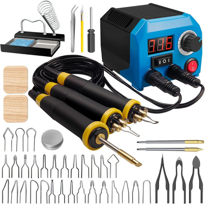 LH55-Z2-NS3 wood burning pen Wood Burning Tool Pen 200~750℃, Wood Burning kit with Digital Thermometer,3 pyrographic Wood Burning pens, 3 solid copper pen tips, 33 Wood Burning Pen Tips - Crafty Corner