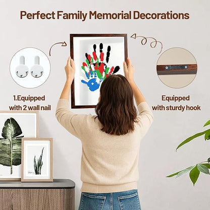 80S Family Handprint Kit, Handprint Art Craft DIY Kit, Baby Hand Print Gift for New Moms, Parents, Grandparents, 6 Safe, Non-Toxic Paints, Ideal for Mother's Day, Father's Day, Anniversary & More