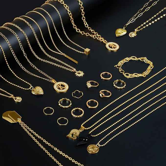 Ecofor Jewelry Making Ultimate Bundle - 111.7 Feet Gold Chains (17 Rolls) with 500+ Findings, 50 Pendants & Tools for DIY Necklace & Bracelet Making