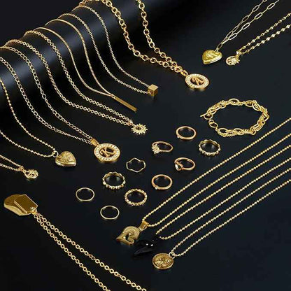Ecofor Jewelry Making Ultimate Bundle - 111.7 Feet Gold Chains (17 Rolls) with 500+ Findings, 50 Pendants & Tools for DIY Necklace & Bracelet Making