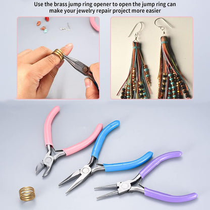 3 Pcs Jewelry Pliers Set - Needle Nose, Round Nose and Wire Cutters for Jewelry Making, Repair and Crafts，Wire Wrapping Beading Crafts Pliers - Crafty Corner