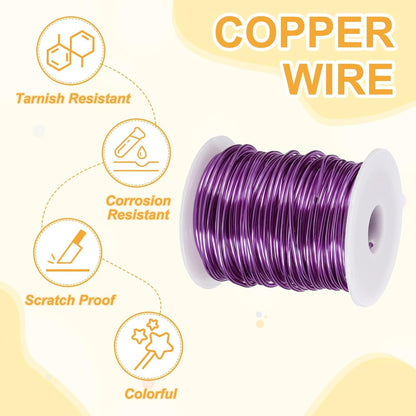 uxcell 12 Gauge / 2mm Anodized Aluminum Wire for Jewelry Craft Making, 102 Feet Bendable Flexible Wire for DIY Home Decor Gardening Sculpture, Purple