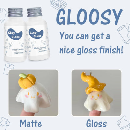 Air Dry Clay Glaze, Clay Varnish for Air Drying Clay, Clear Acrylic Varnish for Craft Pottery Waterproof & Gloss Finish