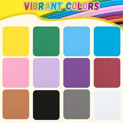12 Pack Foam Sheets Craft 8 x 12 inch, 12 Colors Eva Foam Paper for Art Crafts Projects, Classrooms Scrapbook DIY Projects, Back to School Supplies (EVA 02) - Crafty Corner