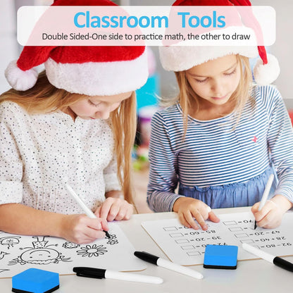 Dry Erase LapBoards, PANDRI 12 Pack Double Sided 12.5 x 9 Inch Whiteboards with 12 Erasers and 12 Markers, Dry Erase Boards for Kids Students Classroom Teacher Supplies