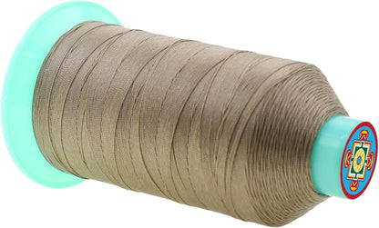 Mandala Crafts Bonded Nylon Thread Dark Beige Heavy Duty Sewing Threads - 1250 YDs Size 138 420D T135 Tex 135 Thread for Leather Jeans Weaving Outdoor Marine Upholstery Threads