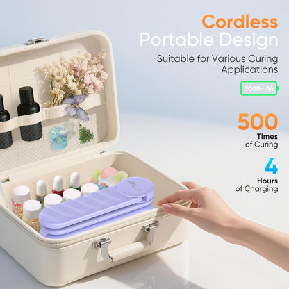 PPESULK Cordless UV Light for Resin Curing, 3000mAh Rechargeable Fast UV Light with 34 Beads and LCD Timer Display, Portable UV Resin Curing Machine for Resin Molds, Jewelry Making, DIY Crafts