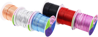 Mandala Crafts 13 Gauge Anodized Aluminum Craft Wire for Jewelry Making - 300 FT Colored Flexible Silver Copper Black Pink Ice Blue Red Wire - Bendable for Bonsai Armature Crafting Sculpting - Crafty Corner