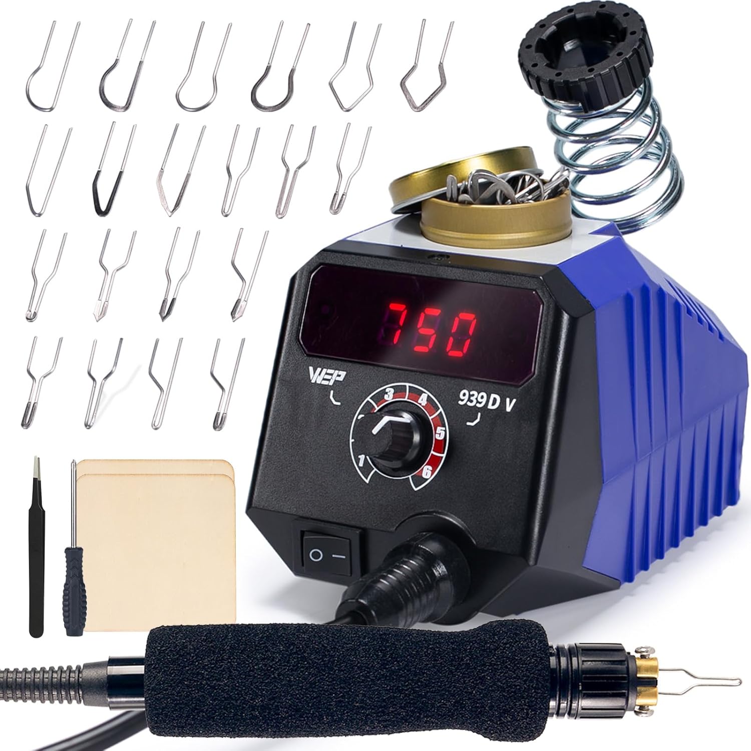 WEP 939D-V Wood Burning Kit 250-750℃/482-1382℉Adjustable Wood Burning Tool with Detachable Pen, 20 Wood burner Tips, WoodBurning Pen Holder Suitable for Pyrography, Leather Burning Kit - Crafty Corner