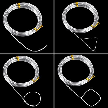 TecUnite Aluminum Craft Wire for Sculpting Armature Bendable Craft Wire for DIY Jewelry Making (2 Roll,Silver,10 M X 1.5 mm)