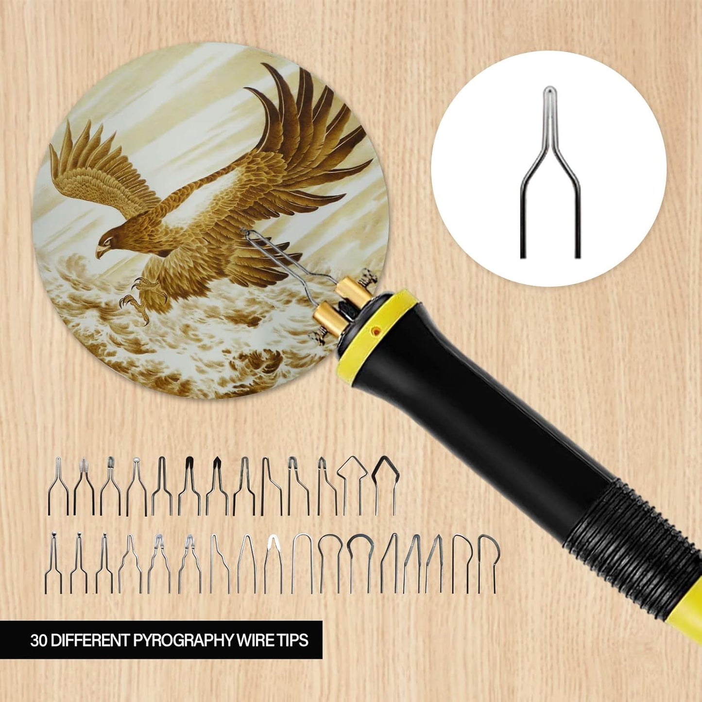FIRElood Wood Burning Tool,Wood Burning kit Pen 25~750℃,Professional Wood Burning kit,with Digital Thermometer Temperature Adjustable Temperature,1 Wood Burning pens, 30 Wood Burning Pen Tips - Crafty Corner