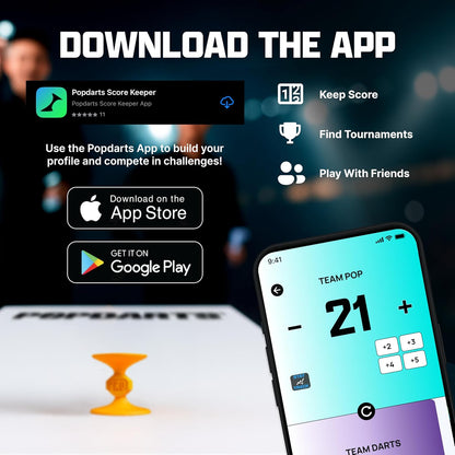 Popdarts PRO Pack Game Set (Red & Black) - Indoor, Outdoor Suction Cup Throwing Game - Competition with a POP