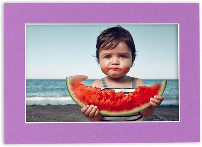 Poster Palooza 8x10 Mat Bevel Cut for 5x8 Photos - Acid Free Dark Purple Precut Matboard - For Pictures, Photos, Framing - 4-ply Thickness