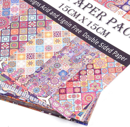 Origami Paper Kit 50 Sheets 70GSM 6 Inch Square Double Sided Color 50 Vivid Japanese Washi Chiyo Colors for Hand Crafts Origami Paper Arts Creativity.Ethnic Style - Crafty Corner