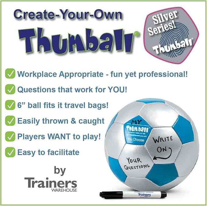 Trainers Warehouse 6" Thumball Collection, 32 Prompts for Conversation, Team Building, Relationship and Training