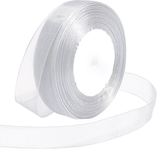 Ribbon for Gift Wrapping 3/4 inch Dusty Blue Sheer Organza Ribbon for Flower Bouquet Tulle Thin Chiffon Ribbons for Wedding Invitations Christmas Halloween Presents Decorations Crafts 50 Yards - Crafty Corner