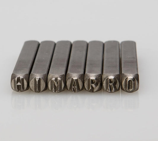 HimaPro Letter and Number Stamp Set 36pcs 40Cr Alloy Steel Metal Stamp Number & Letter Punch Set in a Wooden case (4mm 5/32 Inch)