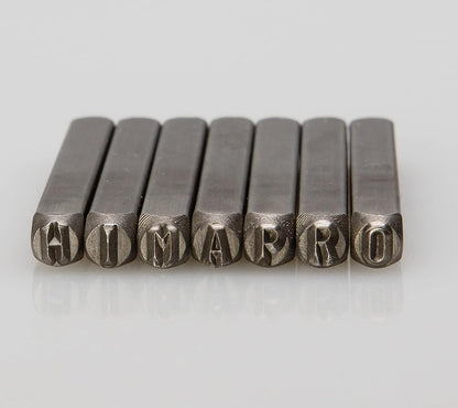 HimaPro Letter and Number Stamp Set 36pcs 40Cr Alloy Steel Metal Stamp Number & Letter Punch Set in a Wooden case (4mm 5/32 Inch)