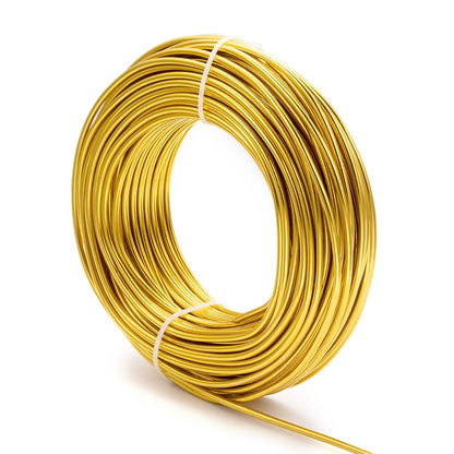 Fashewelry 82 Feet 9 Gauge Round Aluminum Wire 3mm Golden Bendable Metal Craft Wire for Beading Jewelry Craft Making 25m Long