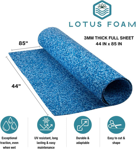 LotusFoam Large 3mm EVA Foam Sheet - 44"x 85" High Density Foam 130 kg/m3 for Cosplay, Costumes, Crafts, Flooring, Outdoor Use - 35 Colors (Aqua Camo) - Aqua Camo - Crafty Corner