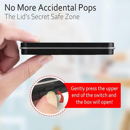 FJW Magnetic Needle Holder Case with Clear Acrylic Lid - Strong Sewing Pin Storage Case - Secure & Visible Needle Keeper for Sewing, Quilting, Crafts Large