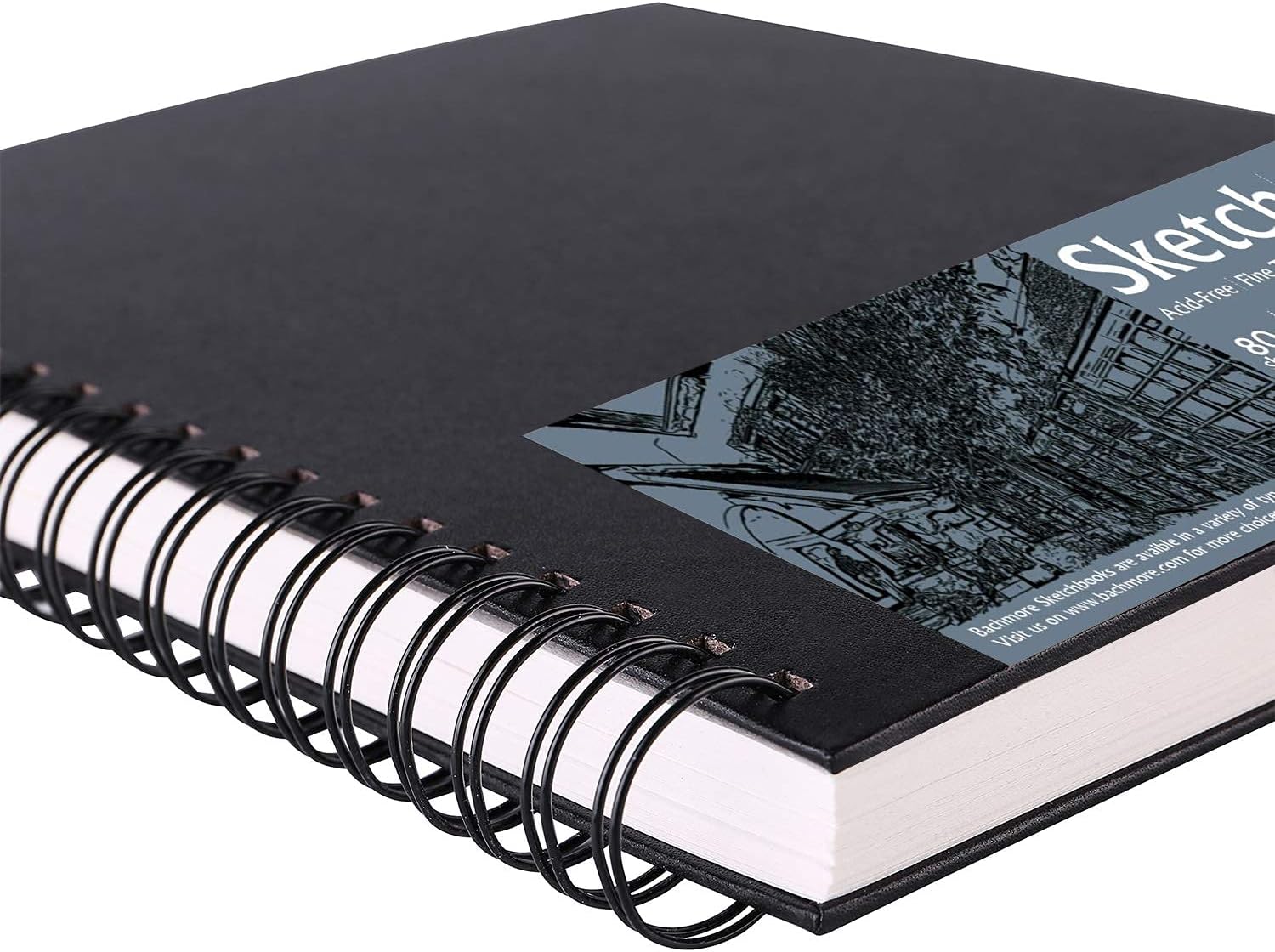 Bachmore 8.5"x11" Hardbound Sketchbook, Left Spiral Sketch Pad with Hardcover, Perforated and Durable Acid Free Drawing Paper, Ideal Art for Kids & Adults, Artist Pro & Amateurs - Crafty Corner