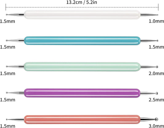 5 Pcs Pattern Tracing Stylus, Ball Embossing Stylus for Transfer Paper, Tracing Tools for Drawing, Embossing Tools for Paper, Art Dotting Tools for Nail Art, Ball Tip Clay Tools Sculpting Stylus